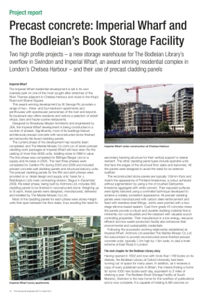 Precast concrete: Imperial Wharf and The Bodleian's Book Storage Facility