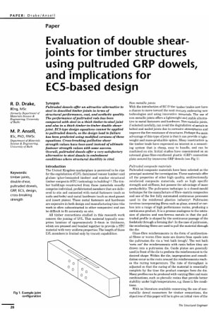 Evaluation of Double Shear-Joints for Timber Structures using Pultruded GRP Dowels, and Implications