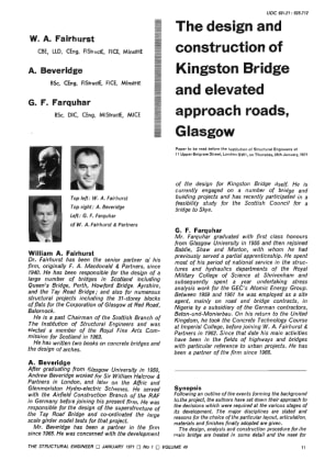 The Design and Construction of Kingston Bridge and Elevated Approach Roads, Glasgow