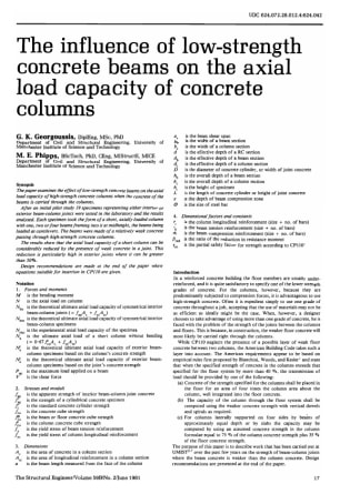 The Influence of Low-Strength Concrete Beams on the Axial load Capacity of Concrete Columns
