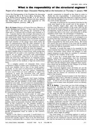 What is the Responsibility of the Structural Engineer? Report of an informal Open Discussion Meeting