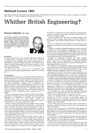 Maitland Lecture, 1982. Whither British Engineering?