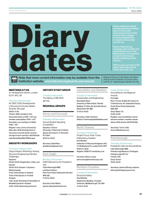 Diary dates (November/December 2018)