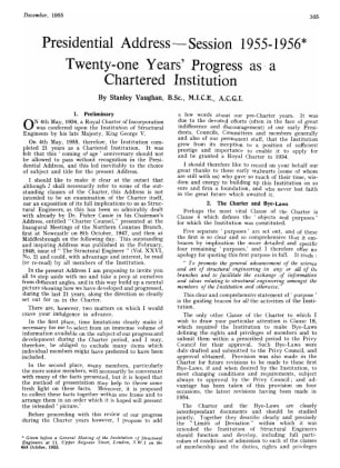 Presidential address - session 1955-1956: Twenty-one years' progress as a chartered institution