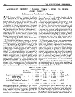 Aluminious Cement ("Ciment Fondu") Pure or Mixed (Sand Cement)