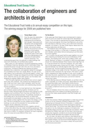 The collaboration of engineers and architects in design