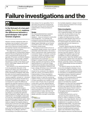 Failure investigations and the forensic process (part 1)