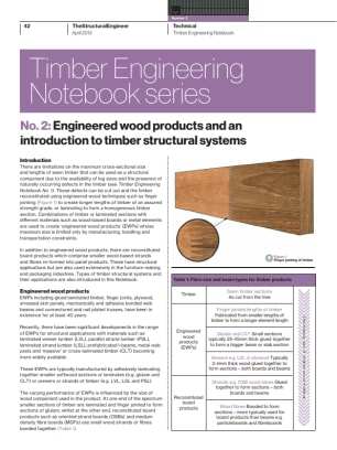 Timber Engineering Notebook series. No. 2: Engineered wood products and an introduction to timber st