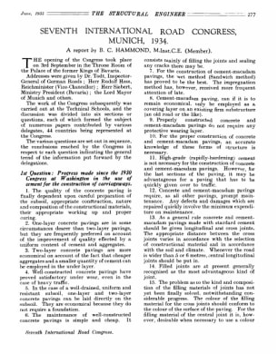 Seventh International Road Congress, Munich, 1934