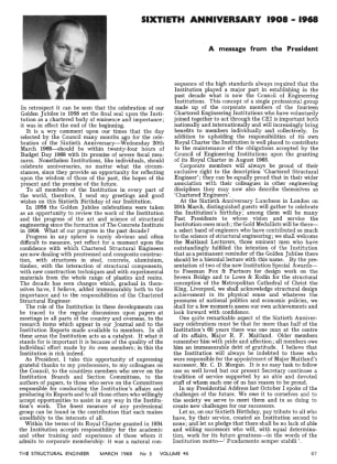 Sixtieth Anniversary 1908 - 1968. A message from the President