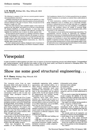 Show me Some Good Structural Engineering