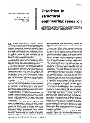 Priorities in Structural Engineering Research. Discussion on the Paper by S.C.C. Bate