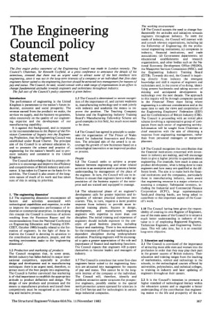 The Engineering Council Policy Statement