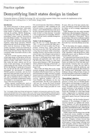 Practice Update. Demystifying Limit States Design in Timber