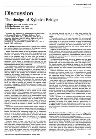 Discussion on The Design of Kylesku Bridge by J. Nissen, K. Falbe-Hansen and H.S. Stears