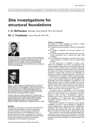 Site Investigations for Structural Foundations