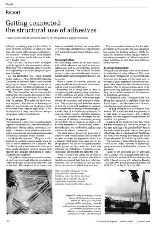 Getting Connected: the Structural Use of Adhesives