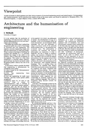 Architecture and the Humanisation of Engineering