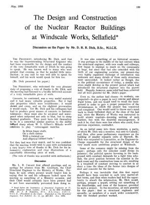 The Design and Construction of the Nuclear Reactor Buildings at Windscale Works Sellafield Discussio