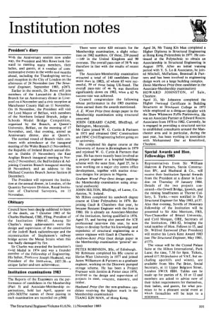 Institution Notes - The Institution of Structural Engineers