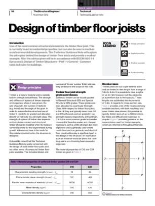 Technical Guidance Note (Level 1, No. 18): Design of timber floor joists
