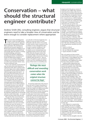 Conservation: what should the structural engineer contribute? [Viewpoint]