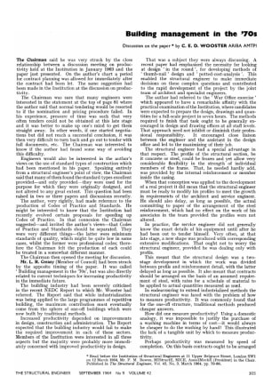 Building Management in the '70s. Discussion on Discussion on the paper  by C. E. D. Wooster ARIBA AM