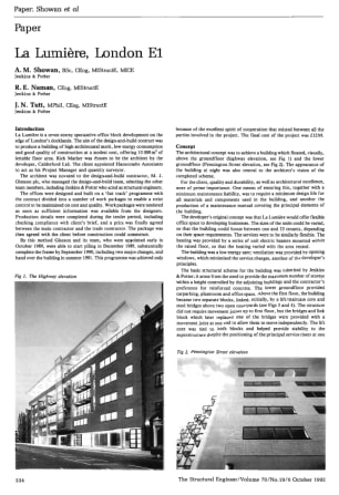 La Lumière, London E1