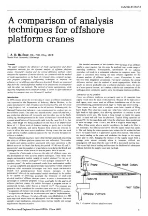 A Comparison of Analysis Techniques For Offshore Platform Cranes