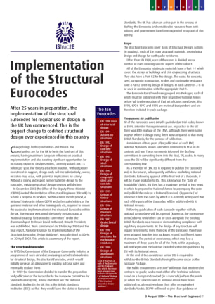 Implementation of the Structural Eurocodes