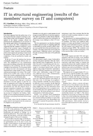 IT in Structural Engineering (Results of the Members' Survey on IT and Computers)