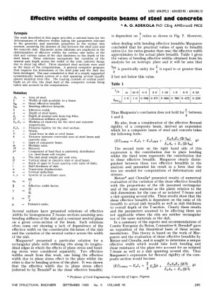 Effective Widths of Composite Beams of Steel and Concrete