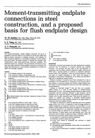 Moment-transmitting Endplate Connections in Steel Construction, and a Proposed Basis for Flush Endpl