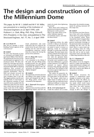 Discussion on The Design and Construction of the Millennium Dome by W.I. Liddell and P.W. Miller