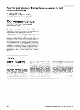 Correspondence on Analysis and Design of Framed Tube Structures for Tall Concrete Buildings by Fazlu