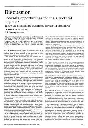 Discussion on Concrete Opportunities for the Structural Engineer (a Review of Modified Concretes for