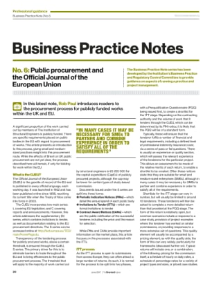 Business Practice Note No. 6: Public procurement and the Official Journal of the European Union
