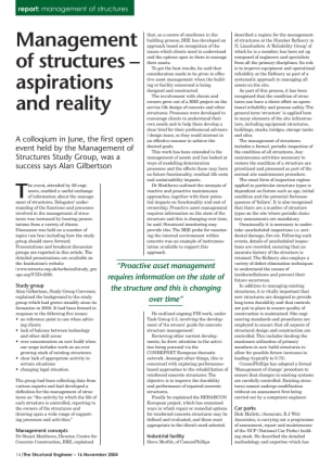 Management of structures: aspirations and reality [Management of Structures Study Group colloqium]
