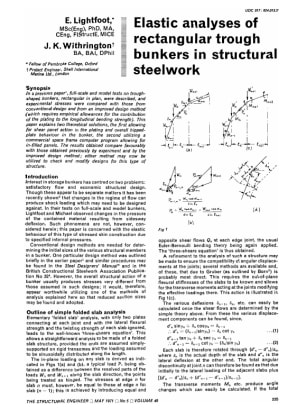 Elastic Analyses of Rectangular Trough Bunkers in Structural Steelwork