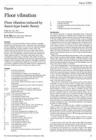 Floor Vibration. Floor Vibration Induced by Dance-Type Loads: Theory