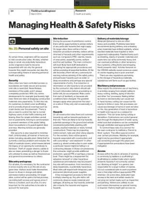 Managing Health & Safety Risks: (No. 25): Personal safety on site