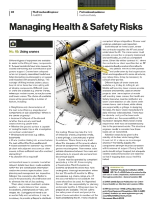 Managing Health & Safety Risks (No. 15): Using cranes