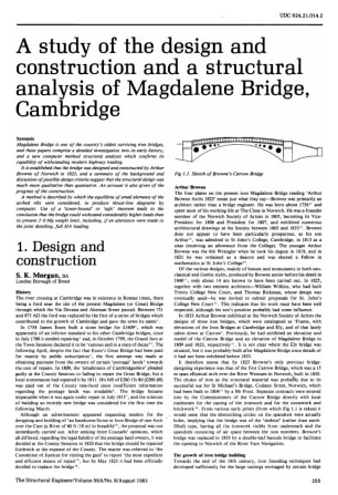 A Study of the Design and Construction and a Structural Analysis of Magdalene Bridge, Cambridge