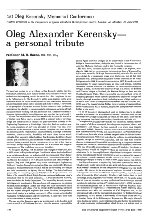 Oleg Alexander Kerensky - a Personal Tribute
