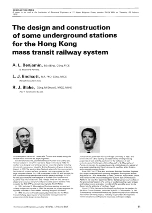 The Design and Construction of Some Underground Stations for the Hong Kong Mass Transit Railway Syst