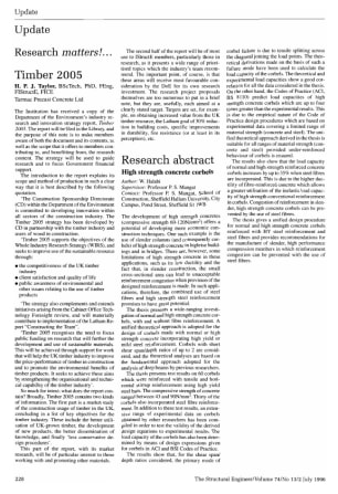 Update. Research Matters!.. Timber 2005