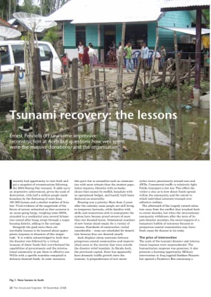 Tsunami recovery: the lessons