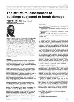 The Structural Assessment of Buildings Subjected to Bomb Damage