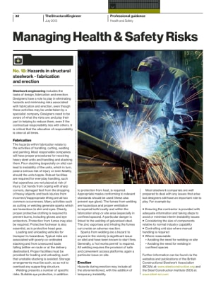 Managing Health & Safety Risks (No. 18): Hazards in structural steelwork - fabrication and erection