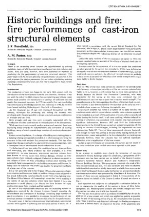 Historic Buildings and Fire: Fire Performance of Cast-Iron Structural Elements